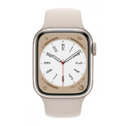 Умные часы Apple Watch Series 8 GPS, 41mm, Starlight Aluminium Case with, Starlight Sport Band - Regular