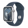 Умные часы Apple Watch Series 9 GPS 45mm Silver Aluminium Case with Storm Blue Sport Band - S/M