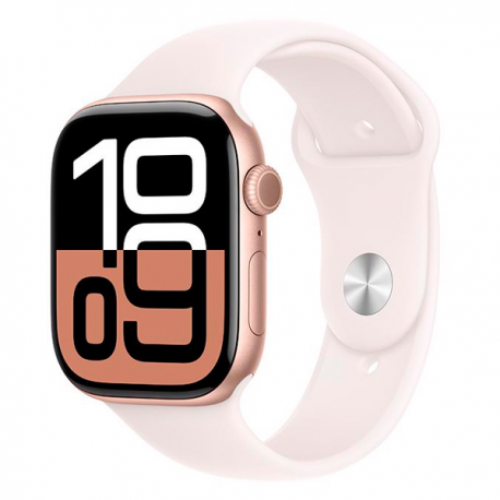 Apple Watch 10 GPS 42mm Rose Gold Al Case with Light Blush Sport Band - S/M